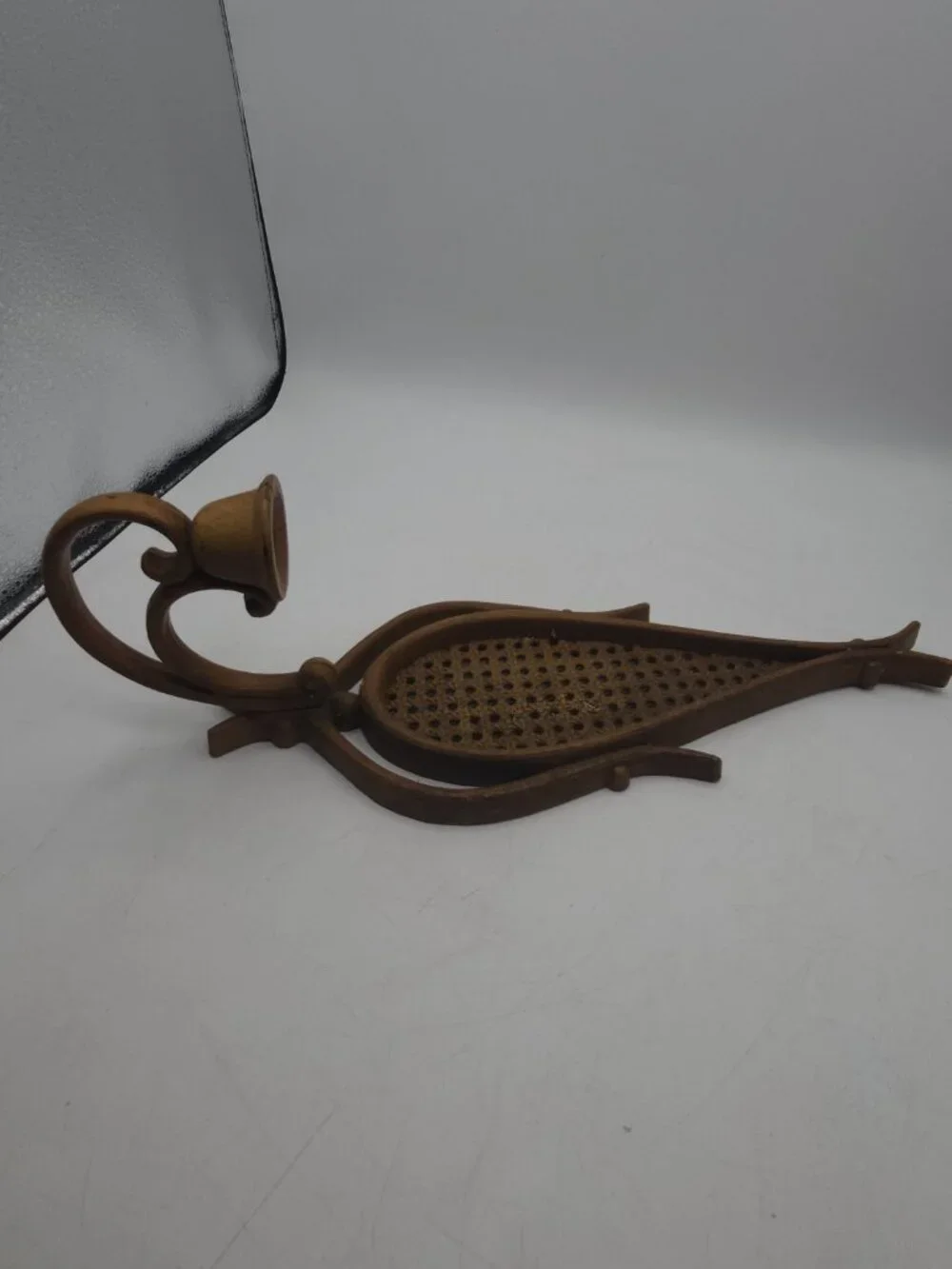 Vintage Homco Faux Rattan Wall Sconce | Candlestick Holder | 1981